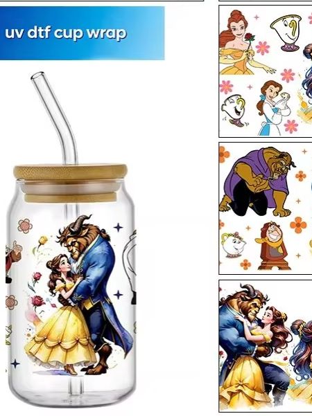 Rdta Tank Glass - Populaire cartoon prinses UV DTF beker